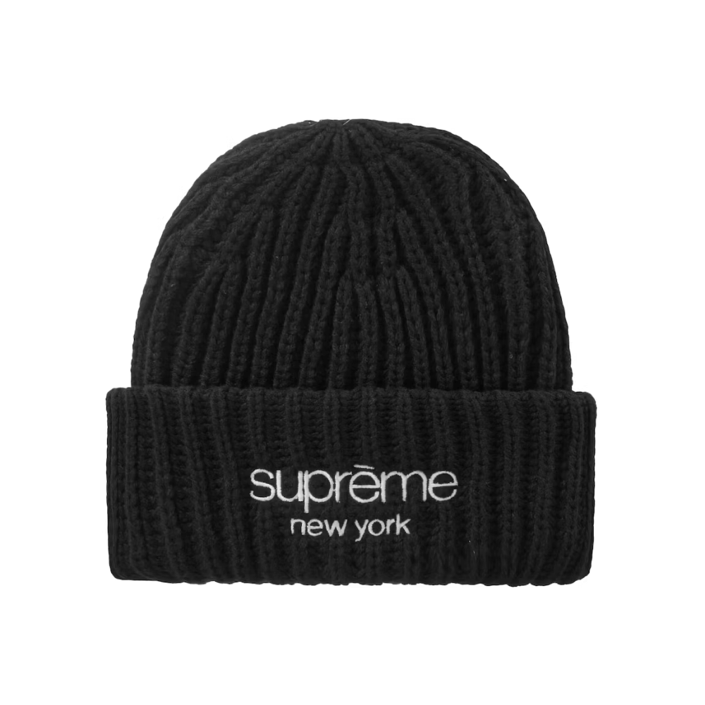 Touca Supreme Chunky Rib Classic Logo Brown FW25-W8