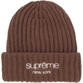 Supreme Chunky Rib Classic Logo Beanie Brown FW25-W8