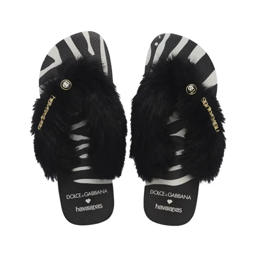 Dolce&Gabbana x Havaianas Chinelo Top Faux Fur