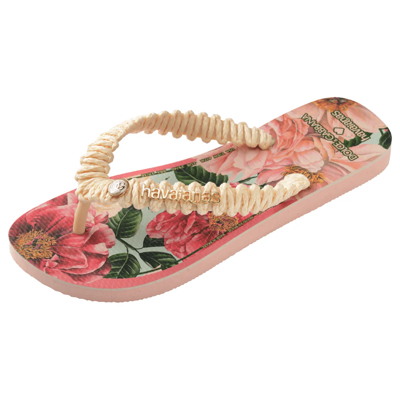 Dolce&Gabbana x Havaianas Chinelo Top Florals Rosa Ballet