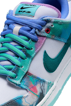 Futura Laboratories x Nike SB Dunk Low White and Geode Teal