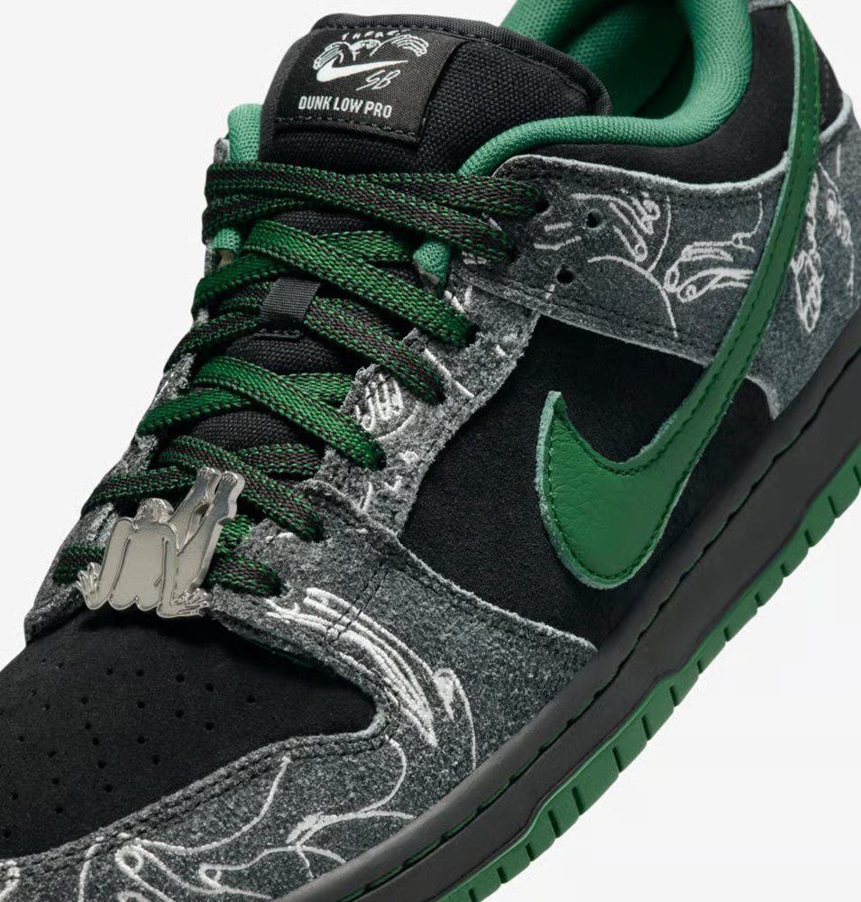 There x Nike SB Dunk Low Pro Anthracite and Gorge Green